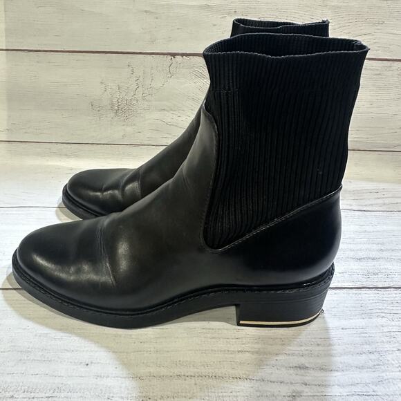 Zara Chelsea Boots Women’s Sz.7.5 Black Booties Shoes Casual Party - Picture 3 of 10